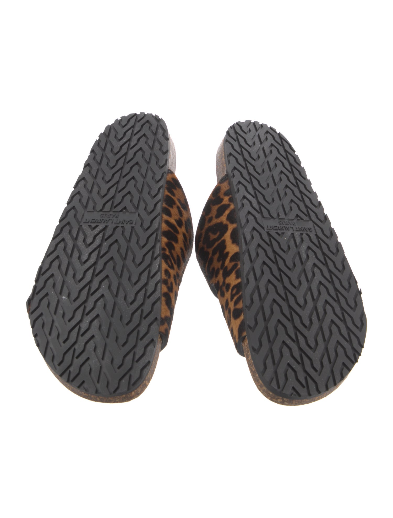 Saint Laurent Calf Hair Animal Print Slides